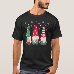 T-shirt Noël Nains d'hiver Mignons Nain de Jardin Noël Cos