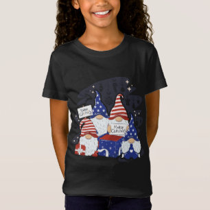 T-Shirt Noël Noël Chapeau américain Joyeux Noël Gnomes