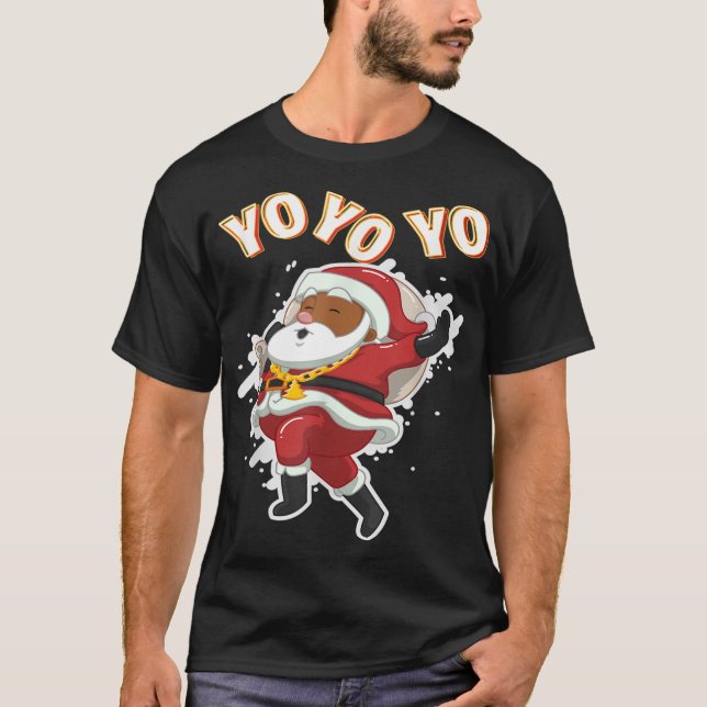 T-shirt Noël noir Père Noël afro-américain au Père Noël (Devant)