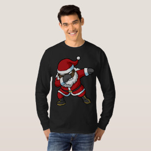 T-shirt Noël noir tamponnant de limande du père noël