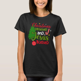 T-shirt Noël Obsédé et les cadeaux bénis de Jesse