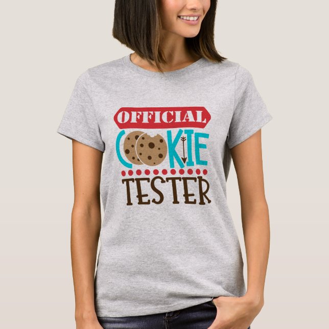 T-shirt Noël officiel d'essayeur de biscuit (Devant)