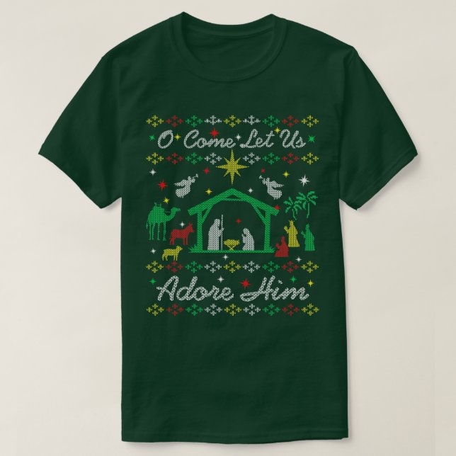 T-shirt Noël ol Christian O Venez Laissez-nous l'Adorer Je (Design devant)