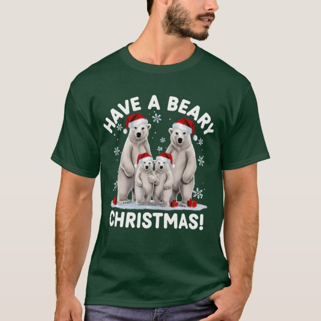 T-shirt noël ont une béatitude noël drôle noël v (Devant)