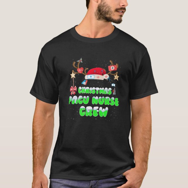 T-shirt Noël Pacu Infirmière Équipage de Noël Fêtes Infirm (Devant)