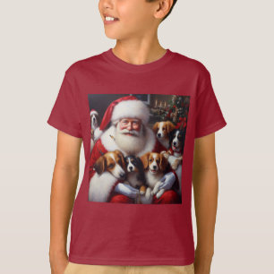 T-shirt Noël Père Noël avec Chiens 2