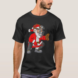 T-shirt Noël Père Noël Capteur de baseball Garçons Noël