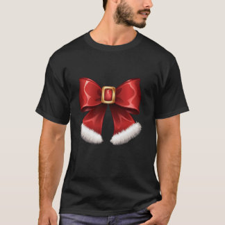 T-shirt Noël Père Noël Coquette Bow Cute Xmas