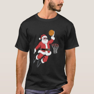 T-shirt Noël Père Noël Dunking Un Basket Garçons Ki