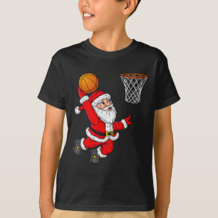T-shirt Noël Père Noël Dunking Un Fun De Basket-ball Xma