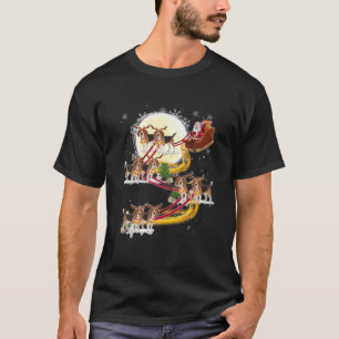 T-shirt Noël Père Noël équitation Beagle drôle Beagle X