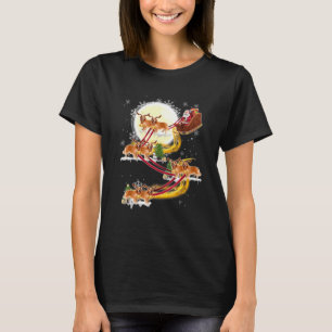 T-shirt Noël Père Noël équitation Golden Retriever Chiens