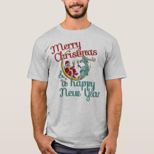 T-shirt Noël - PÈRE NOËL et RENNE - Noël - nouvelle année