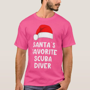 T-shirt Noël Père Noël Favori Plongeur Plongée Plongée Fun