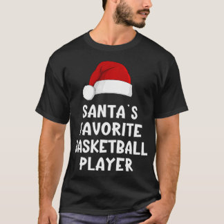 T-shirt Noël Père Noël Joueur de basket favori Joueur de b