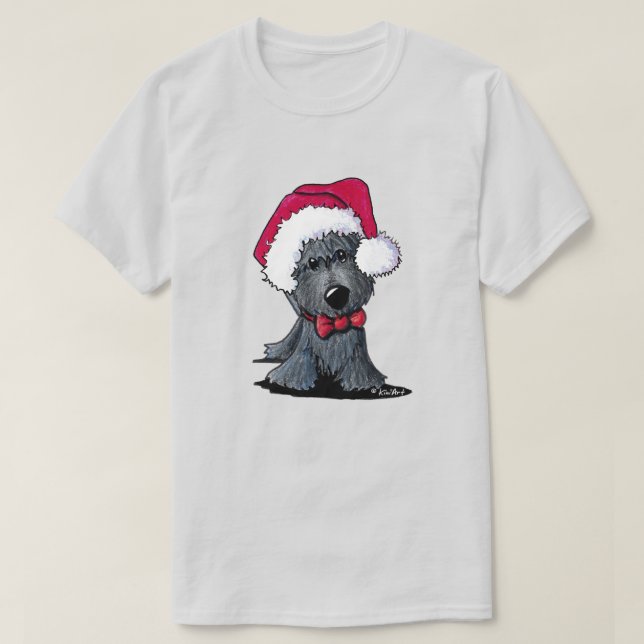 T-shirt Noël Père Noël Scottish Terrier (Design devant)