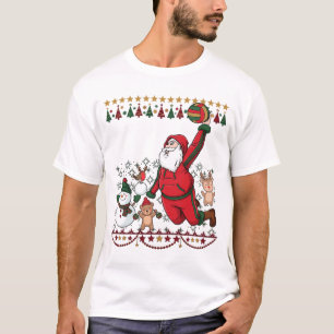 T-shirt Noël Père Noël Volleyball Bonhomme de neige Renne