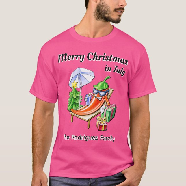 T-shirt Noël personnalisé en juillet Chili Art Holiday (Devant)