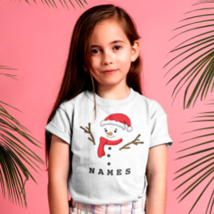 T-shirt Noël personnalisé Funny Snowman fille enfant