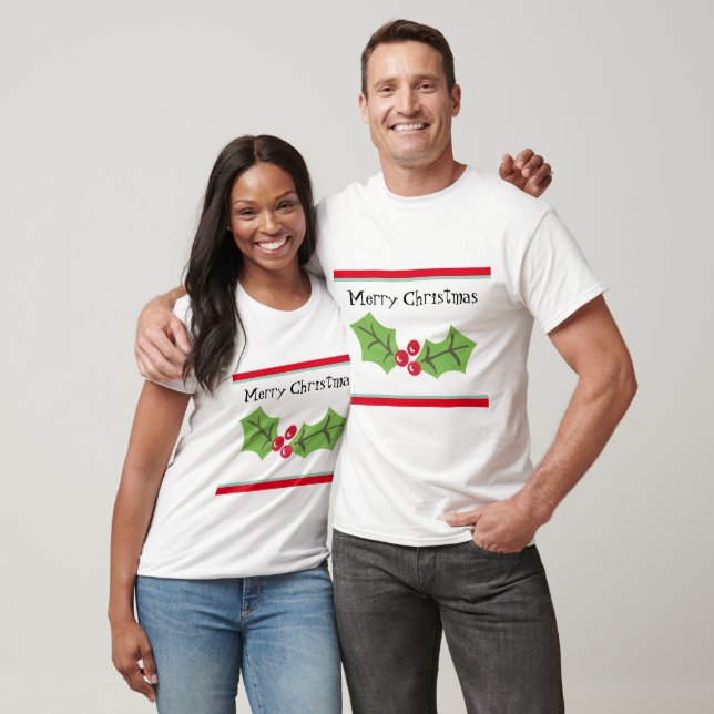 T-shirt Noël personnalisé Holly & Berries (Unisexe)