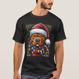 T-shirt Noël Pit bull Xmas Pit Bull Maman Amoureux des Chi