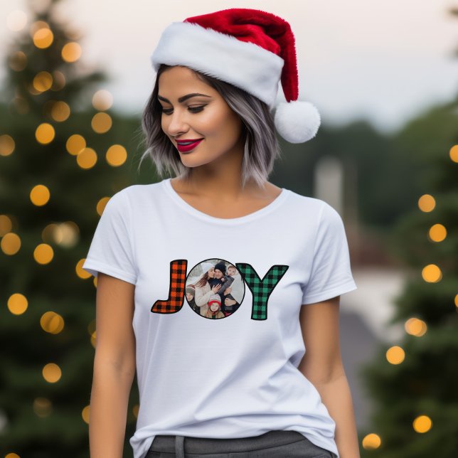T-shirt Noël Plaid Joie Famille Modèle photo (Créateur téléchargé)