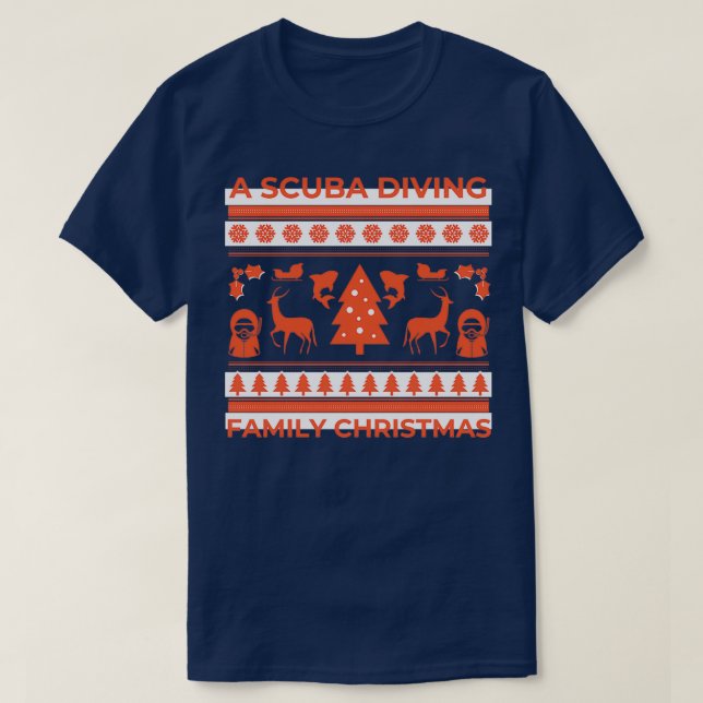 T-shirt Noël plongée sous-marine plongée plongée sous-mari (Design devant)