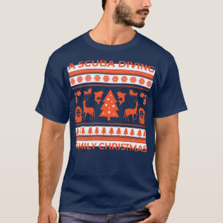 T-shirt Noël plongée sous-marine plongée plongée sous-mari