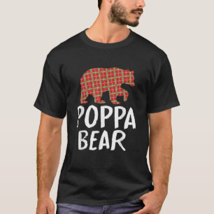 T-shirt Noël Poppa Ours Rouge Buffle Plaid Xmas Falimy