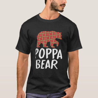 T-shirt Noël Poppa Ours Rouge Buffle Plaid Xmas Falimy
