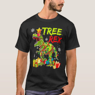 T-shirt Noël Pour Enfants Garçons Arbre T - Rex Dinosaur N