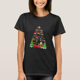 T-shirt Noël Pyjama Dachshund Arbre Chien Noël Pour Chien 