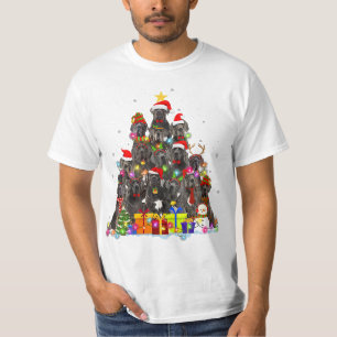 T-shirt Noël Pyjama Dane Tree Noël Chien Papa Maman T-Shir