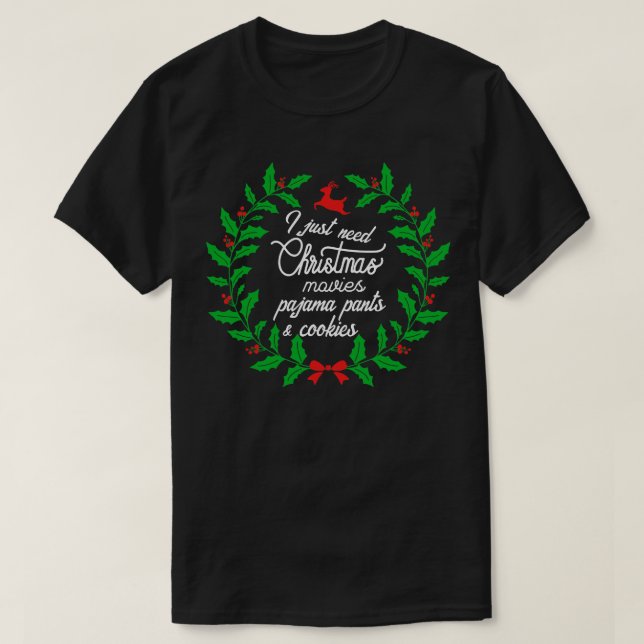 T-shirt Noël Pyjama Pantalons Cookies Drôle Ide Cadeau Lai (Design devant)
