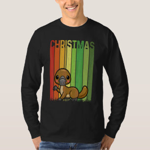 T-shirt Noël Rétro Ornithorynque Groupe Adorable Correspon