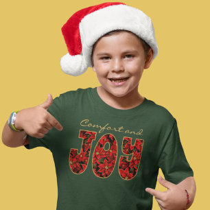T-shirt Noël Rouge Poinsettia Confort & Joie