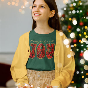 T-shirt Noël Rouge Poinsettia Confort & Joie