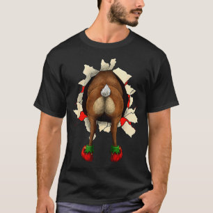 T-shirt Noël Rupture de Fesse de Renne Mignon
