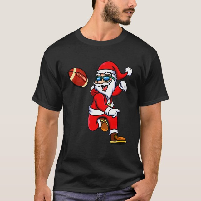 T-shirt Noël Santa Claus Football Quartier de Football (Devant)