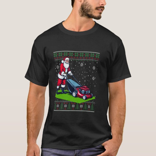 T-shirt Noël Santa Claus Maillot pelouse laine Noël S (Devant)