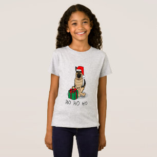 T-Shirt Noël Santa Hat Allemand Berger Chien mignonne