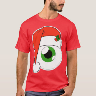 T-shirt Noël Santa Hat Eyeball Green Iris