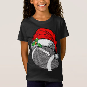 T-Shirt Noël Santa Hat Football Sport Drôle Cadeau