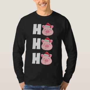 T-shirt Noël Santa Hat Pyjama Top Drôle Mignonne Cochon Ca