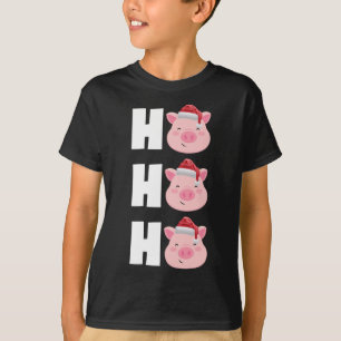 T-shirt Noël Santa Hat Pyjama Top Drôle Mignonne Cochon Ca