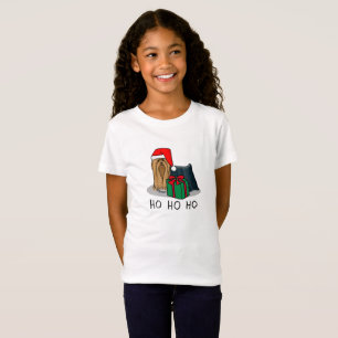 T-Shirt Noël Santa Hat Yorkshire Terrier Yorkie Cute