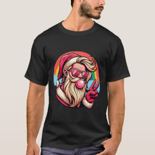 T-shirt Noël Santa Paix Rose Xmas Bubble Gum Gay Rai
