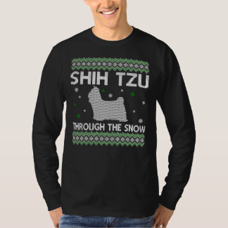 T-shirt Noël Shih Tzu À Travers La Neige