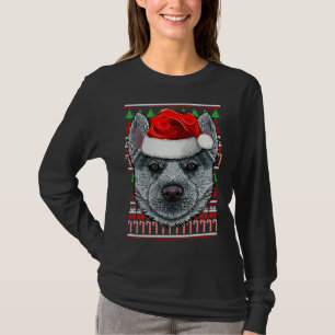 T-shirt Noël Sibérie Husky Santa Hat
