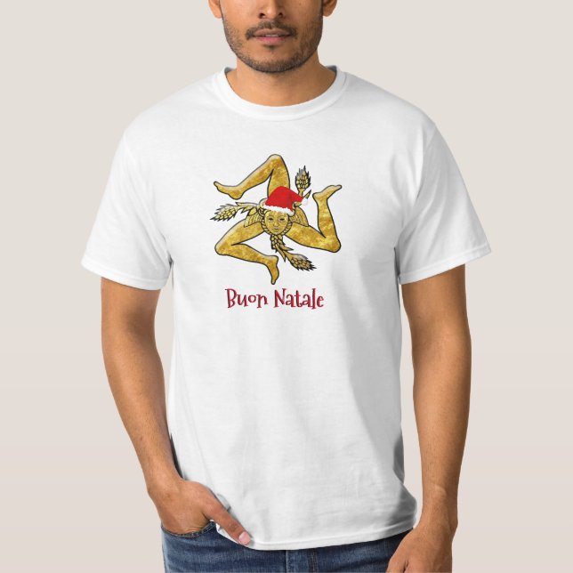 T-shirt Noël sicilien Trinacria (Devant)
